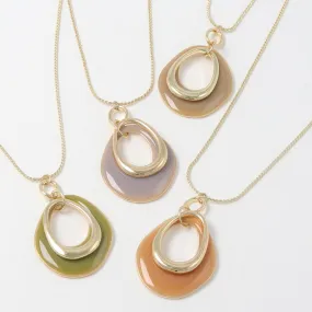 Circle Drop Long Necklace