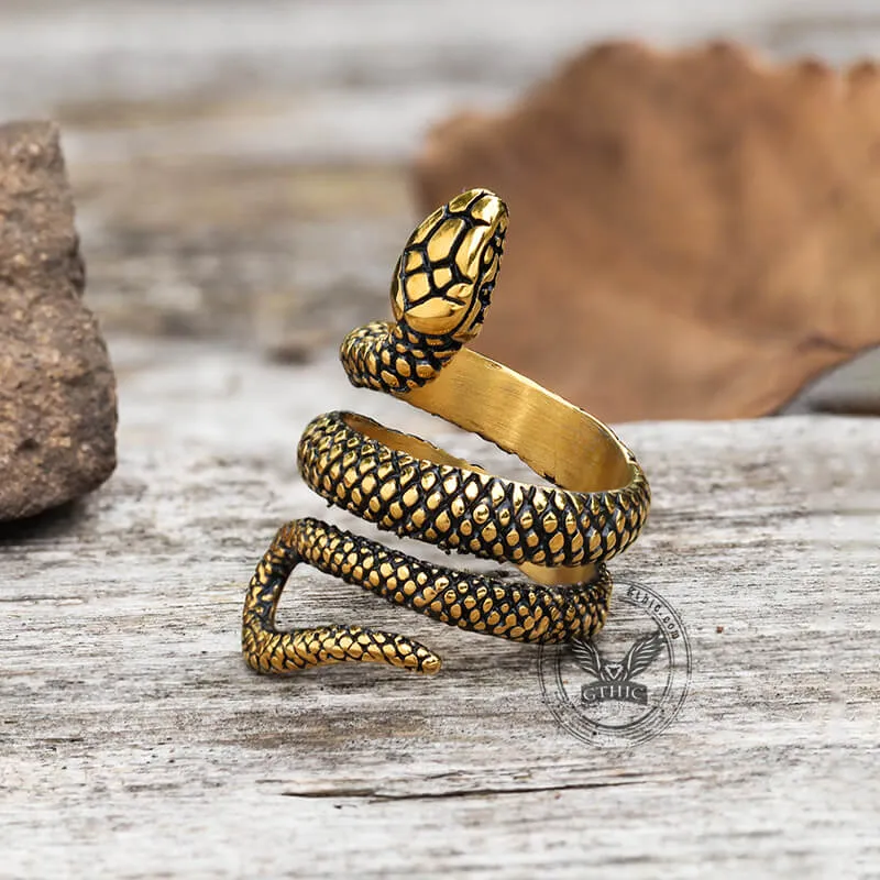 Coiled Snake Stainless Steel Ring