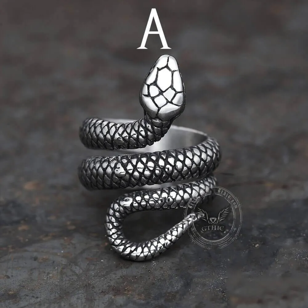 Coiled Snake Stainless Steel Ring