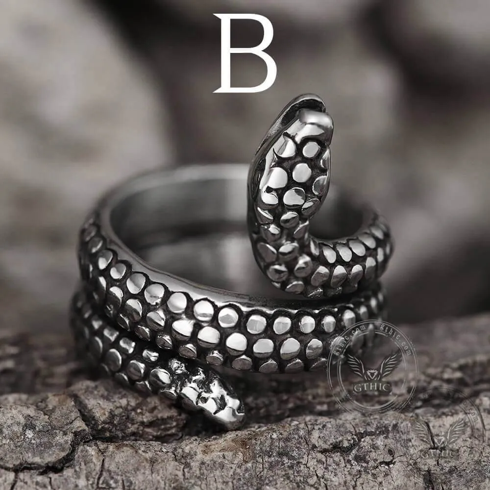 Coiled Snake Stainless Steel Ring