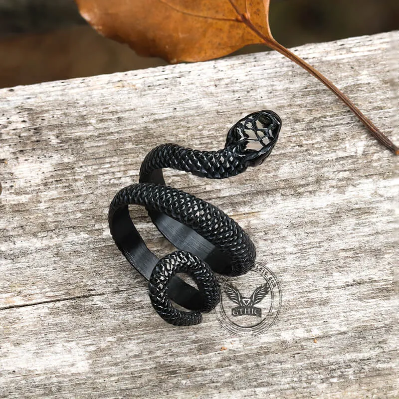 Coiled Snake Stainless Steel Ring