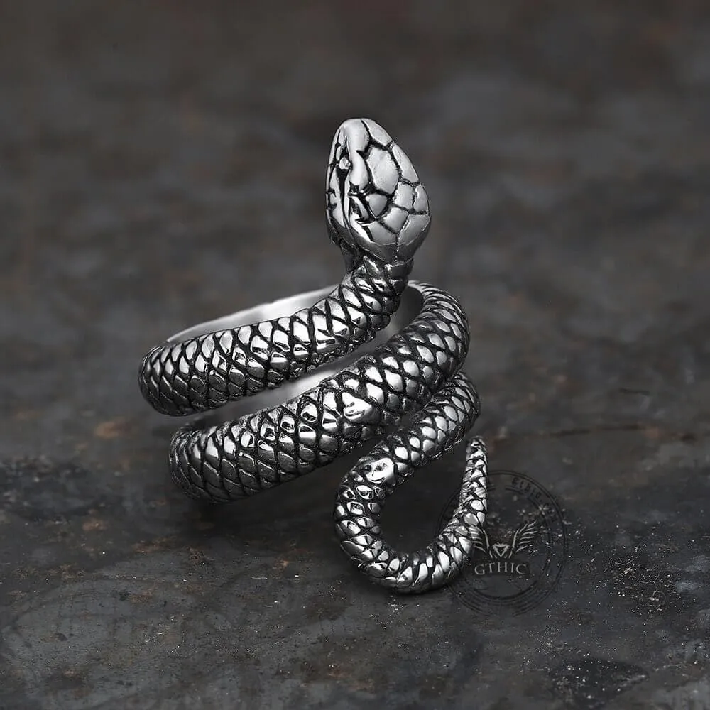 Coiled Snake Stainless Steel Ring