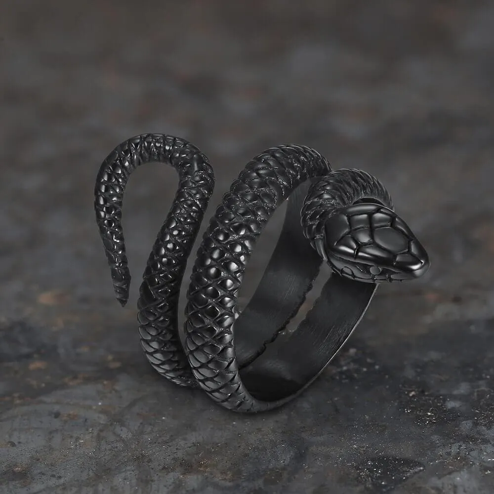 Coiled Snake Stainless Steel Ring