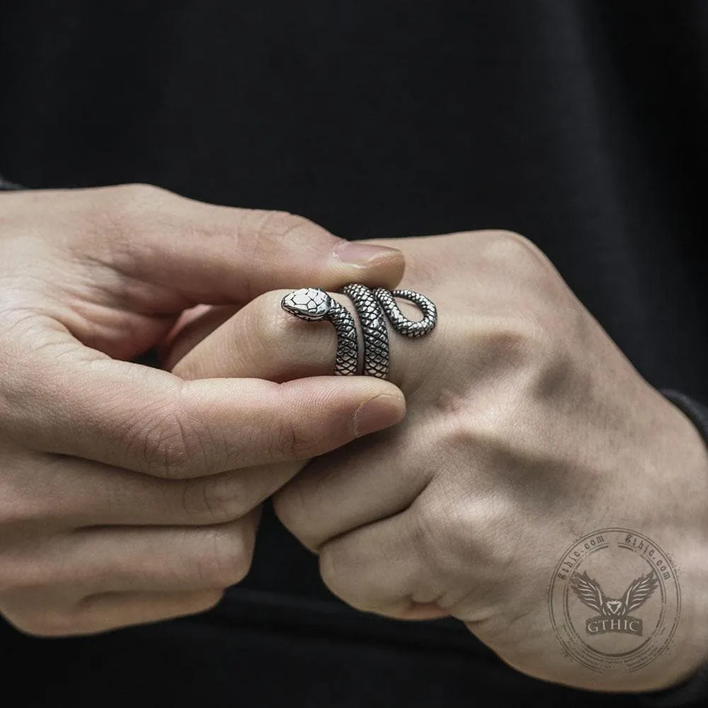 Coiled Snake Stainless Steel Ring