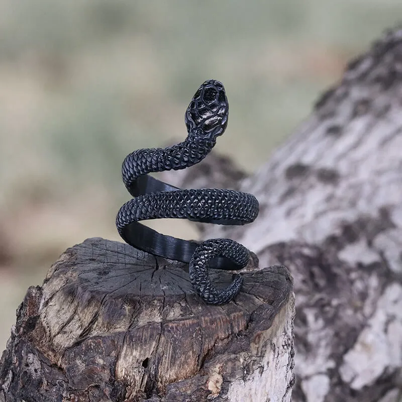 Coiled Snake Stainless Steel Ring