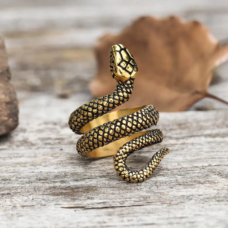 Coiled Snake Stainless Steel Ring