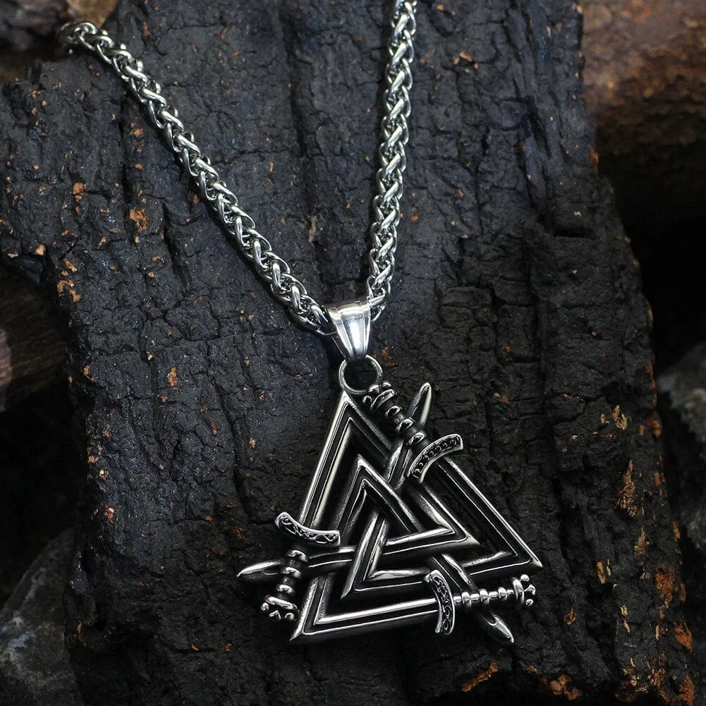 Collier Epées des Héros tombés - Valknut