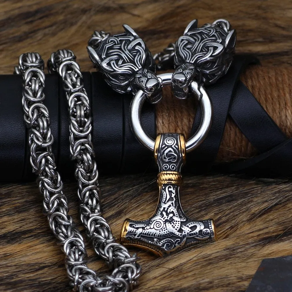 Collier puissance de Mjolnir et protection de Freki et Geri