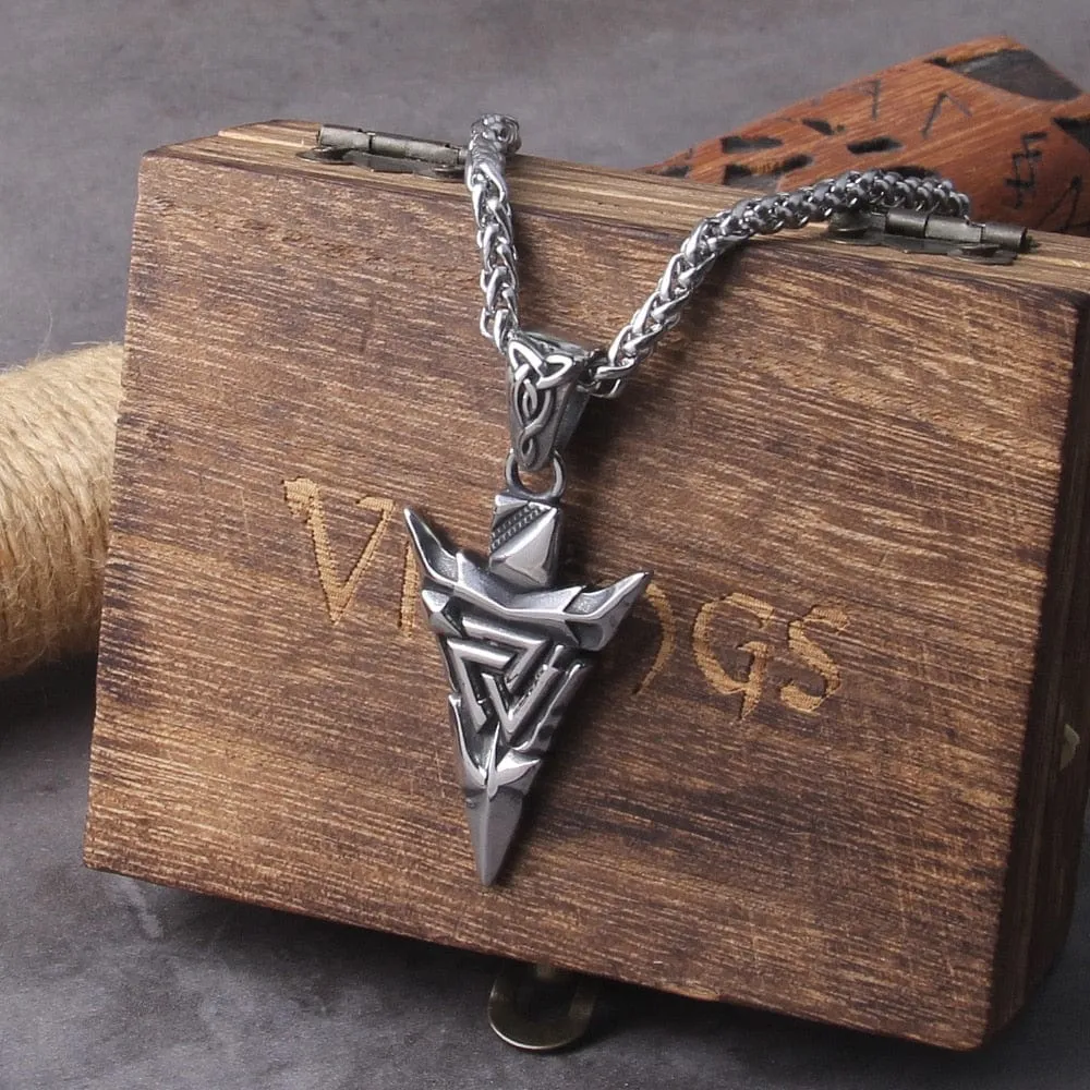 Collier Viking "Lance d'Odin Collier Valknut"