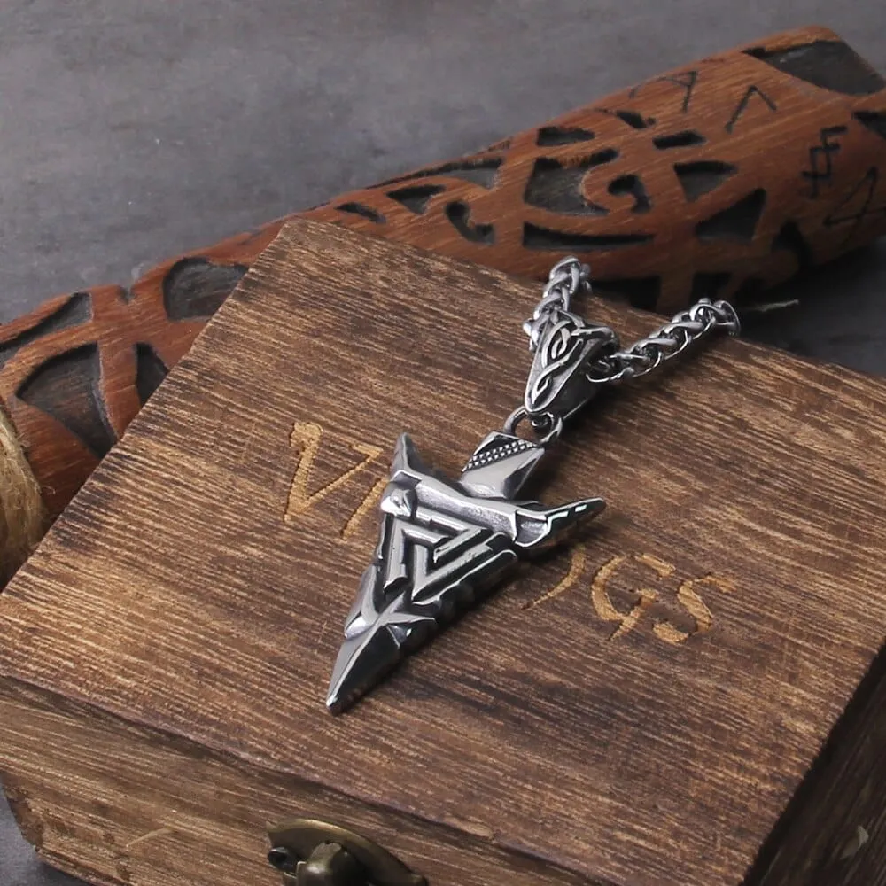 Collier Viking "Lance d'Odin Collier Valknut"