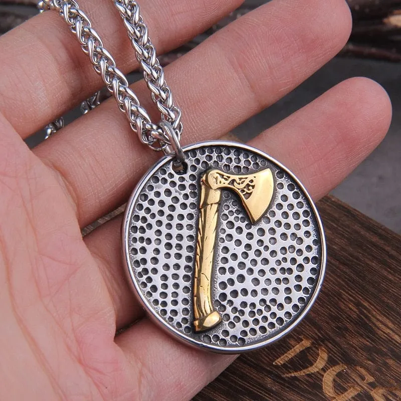 Collier Viking "Pendentif du Soleil Runic et Valknut"