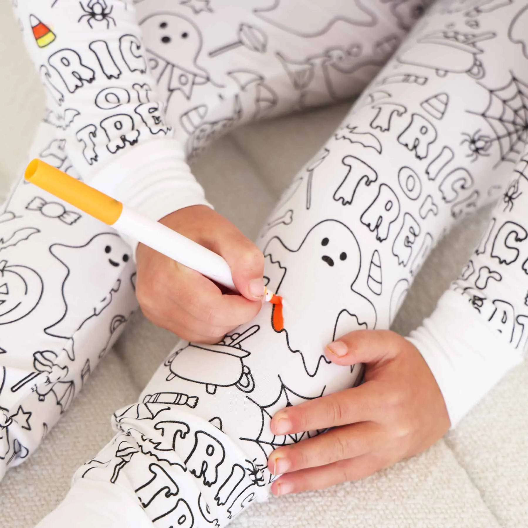 Colorable Pajama Set | No Tricks All Treats