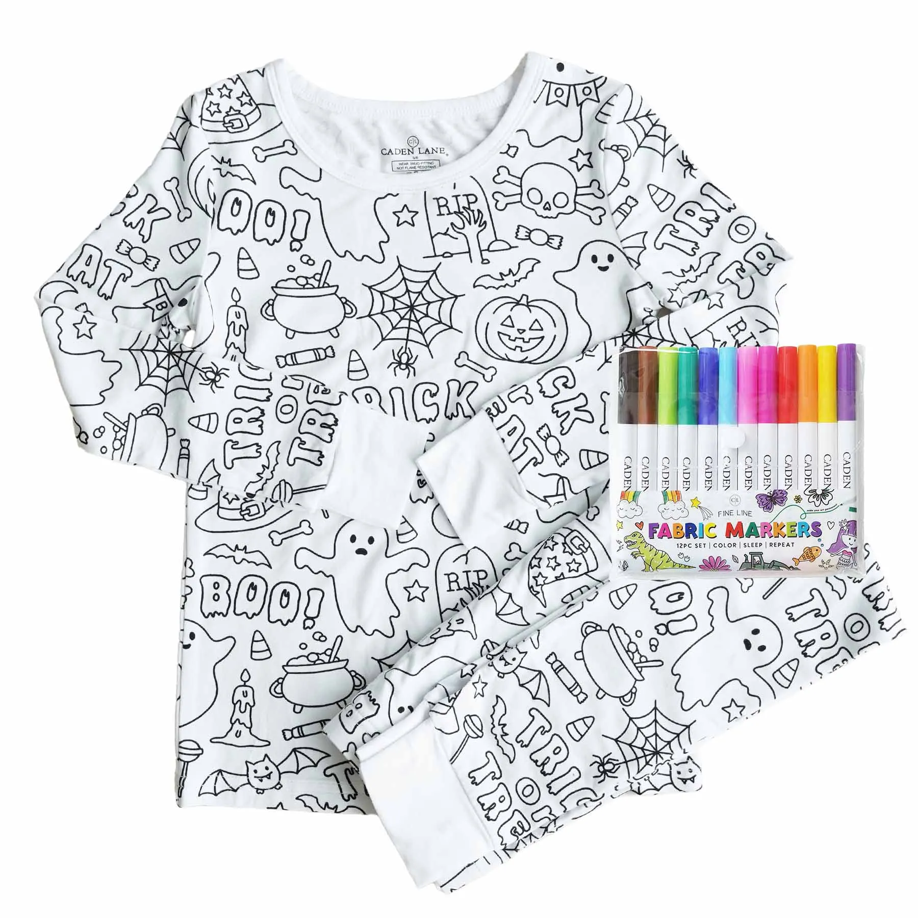 Colorable Pajama Set | No Tricks All Treats