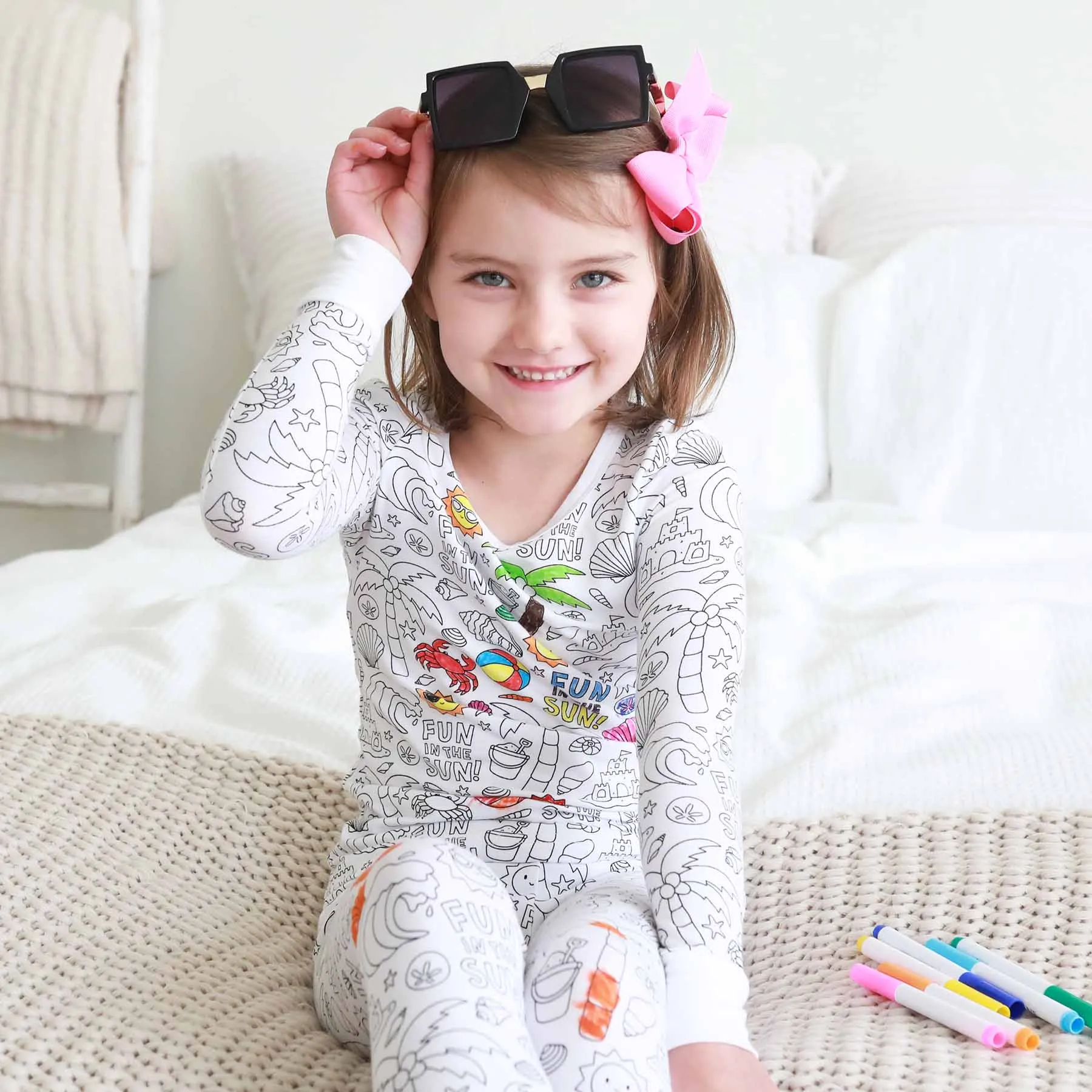 Colorable Two Piece Pajama Set | Beach Bash