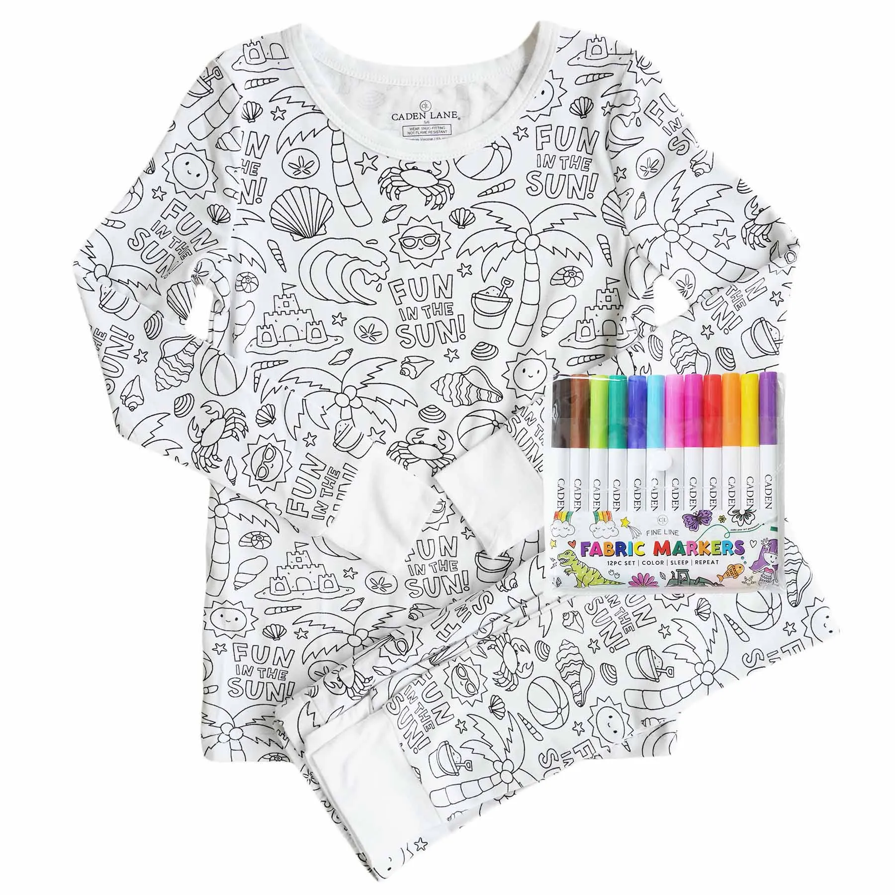 Colorable Two Piece Pajama Set | Beach Bash