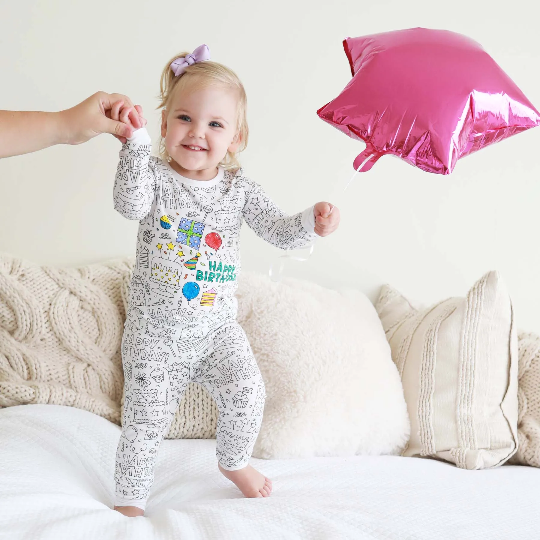 Colorable Two Piece Pajama Set | Birthday Celebration