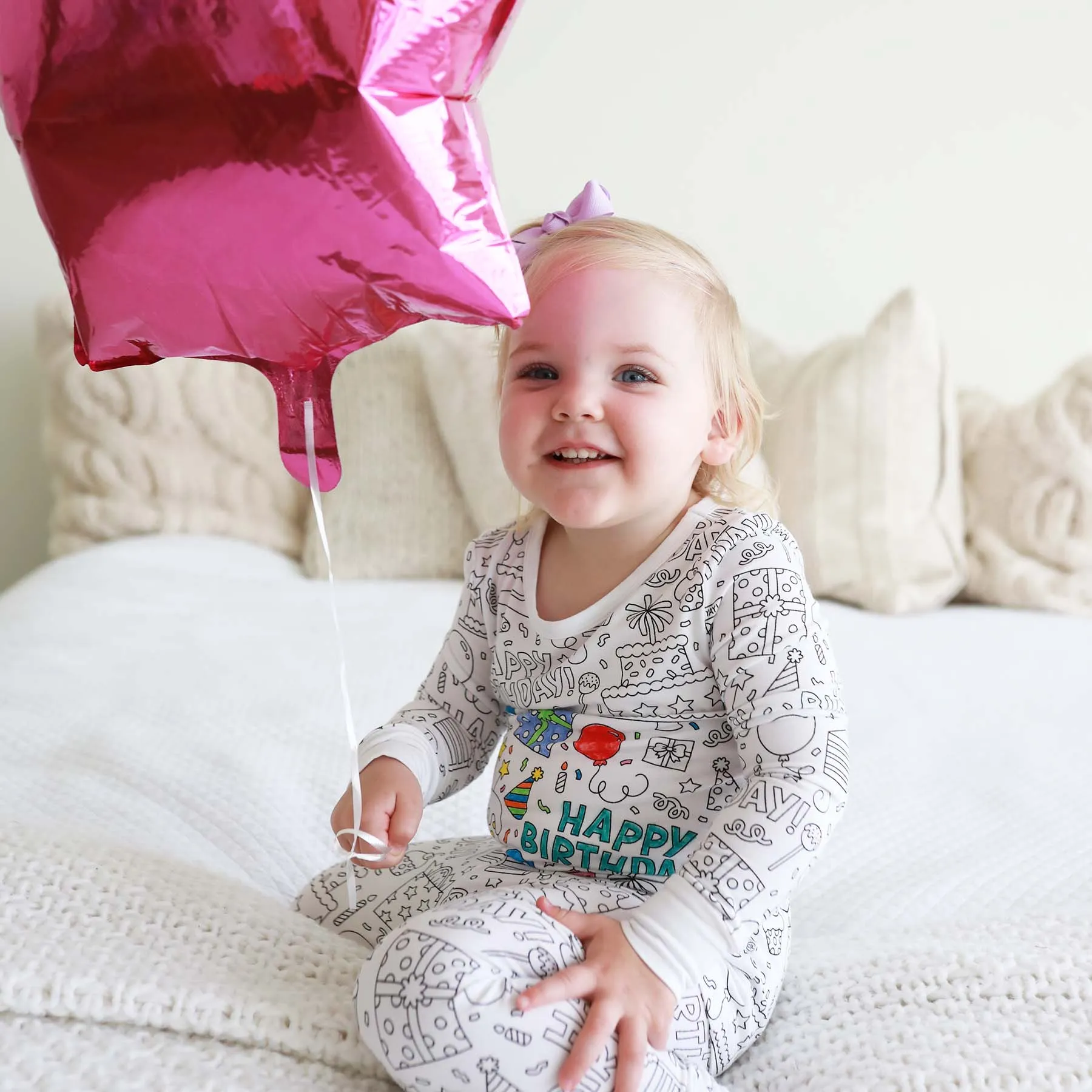 Colorable Two Piece Pajama Set | Birthday Celebration