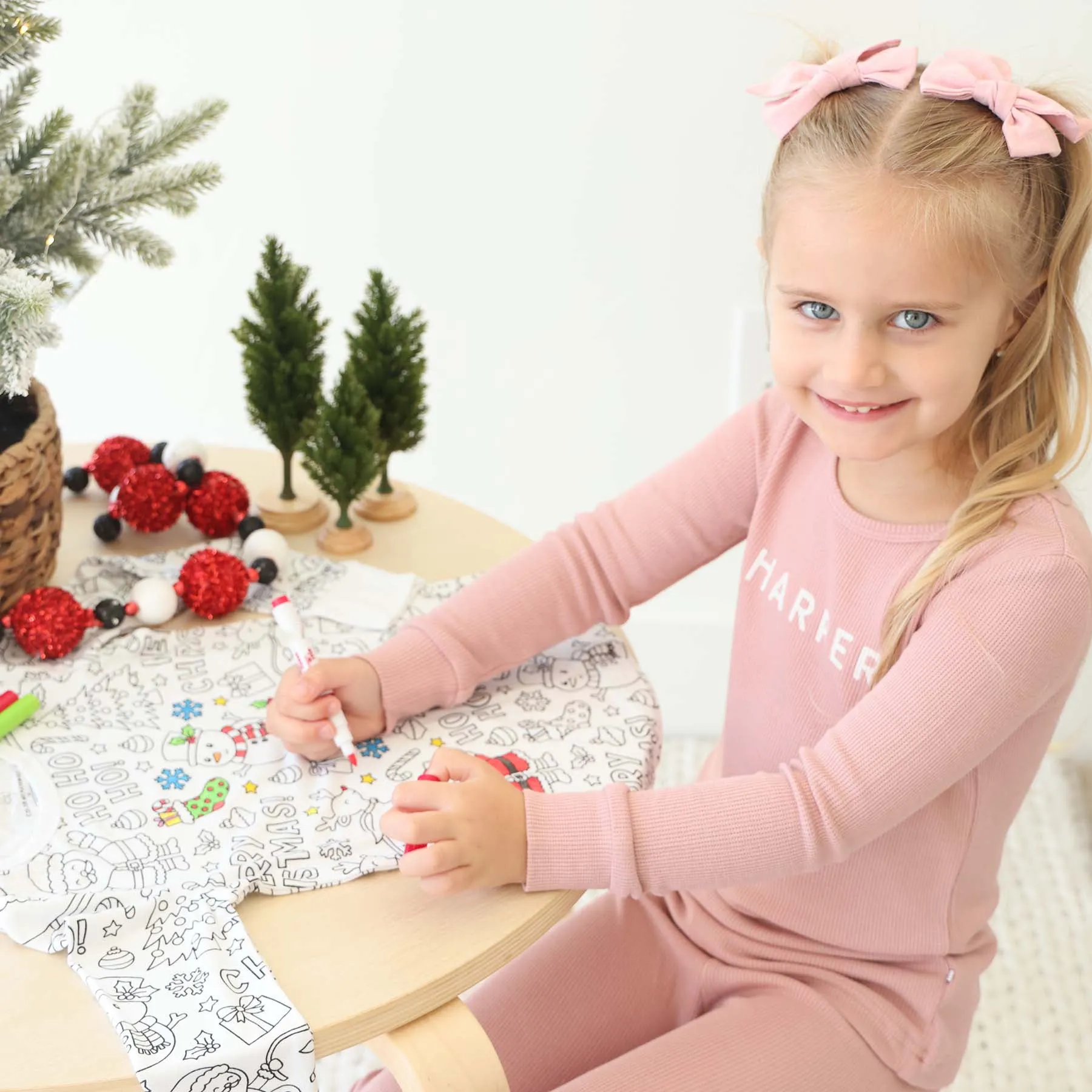 Colorable Two Piece Pajama Set | Christmas Morning