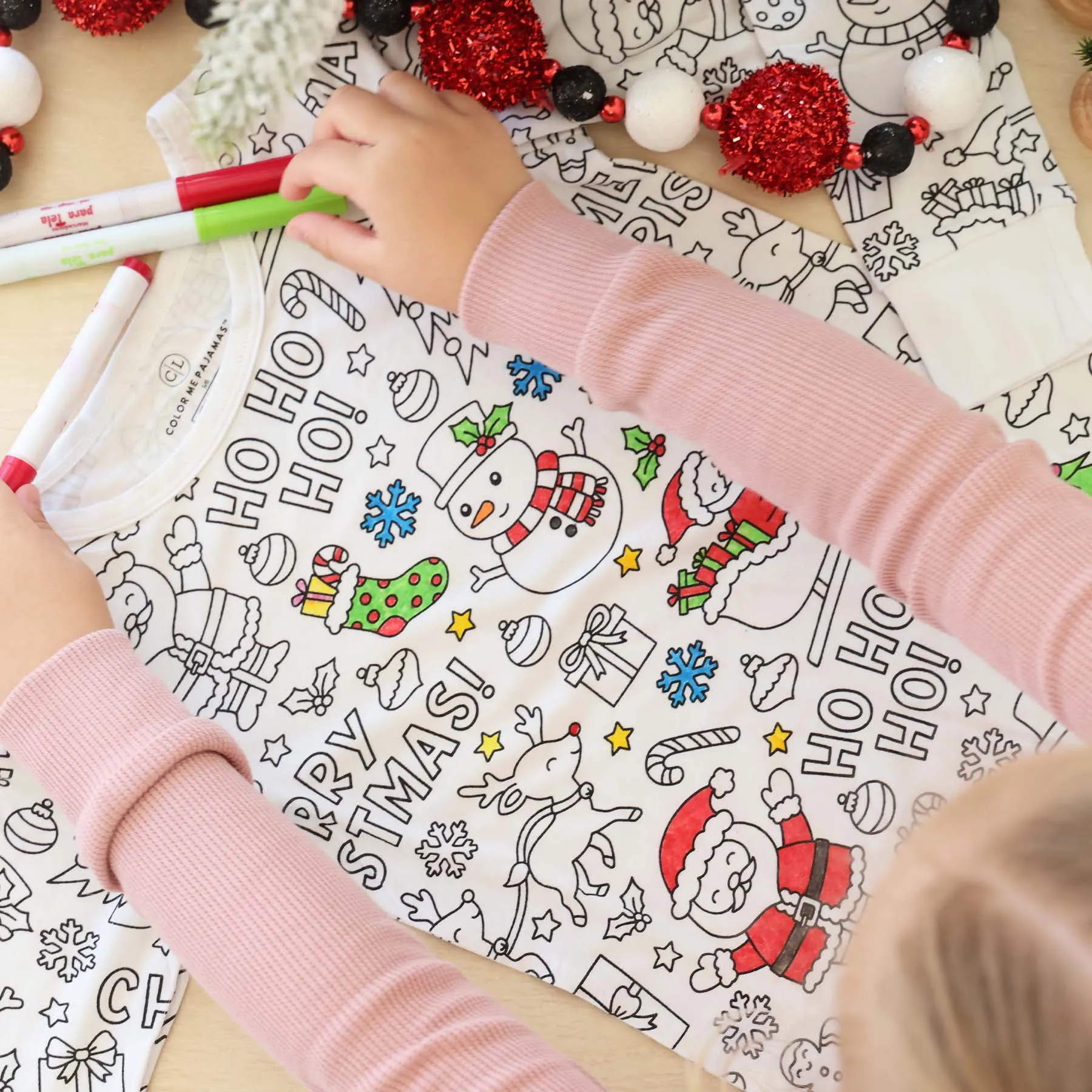 Colorable Two Piece Pajama Set | Christmas Morning