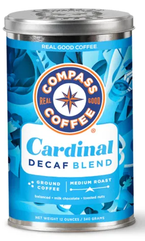 Compass Coffee Cardinal Roast Decaf - 6 / 12 oz ctn