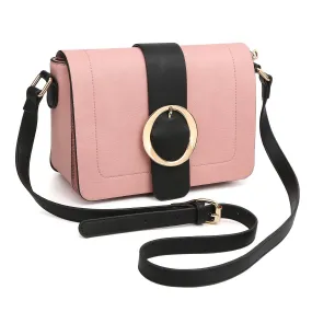 Concise Style Buckle Gold-Tone Ring Crossbody Bag