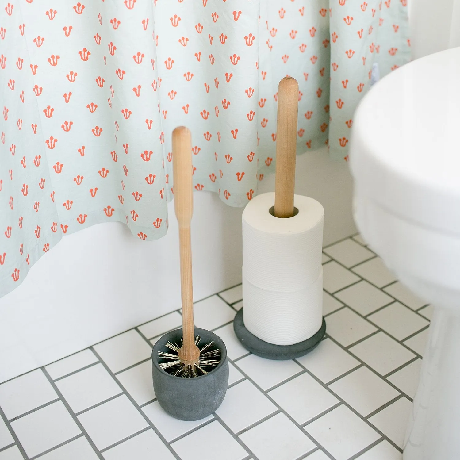 Concrete Toilet Brush Set