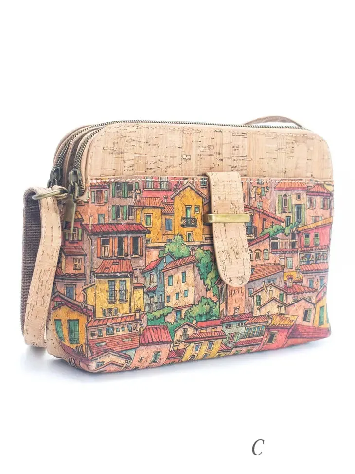 Cork Crossbody Bag Three Pocket