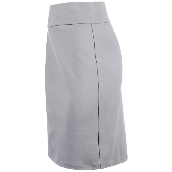 Cotton Knit Pull-on Skirt in Light Grey