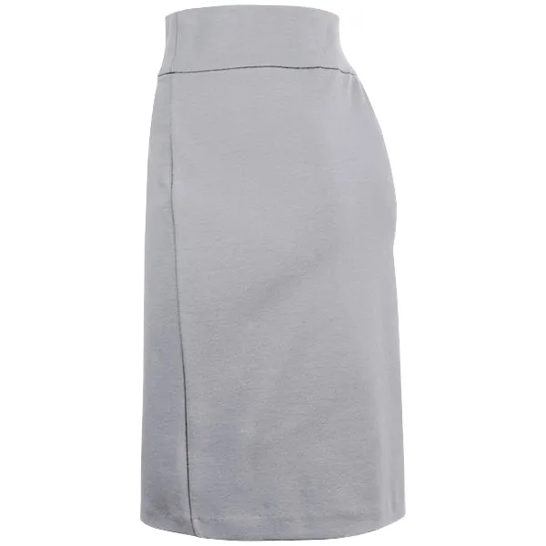 Cotton Knit Pull-on Skirt in Light Grey