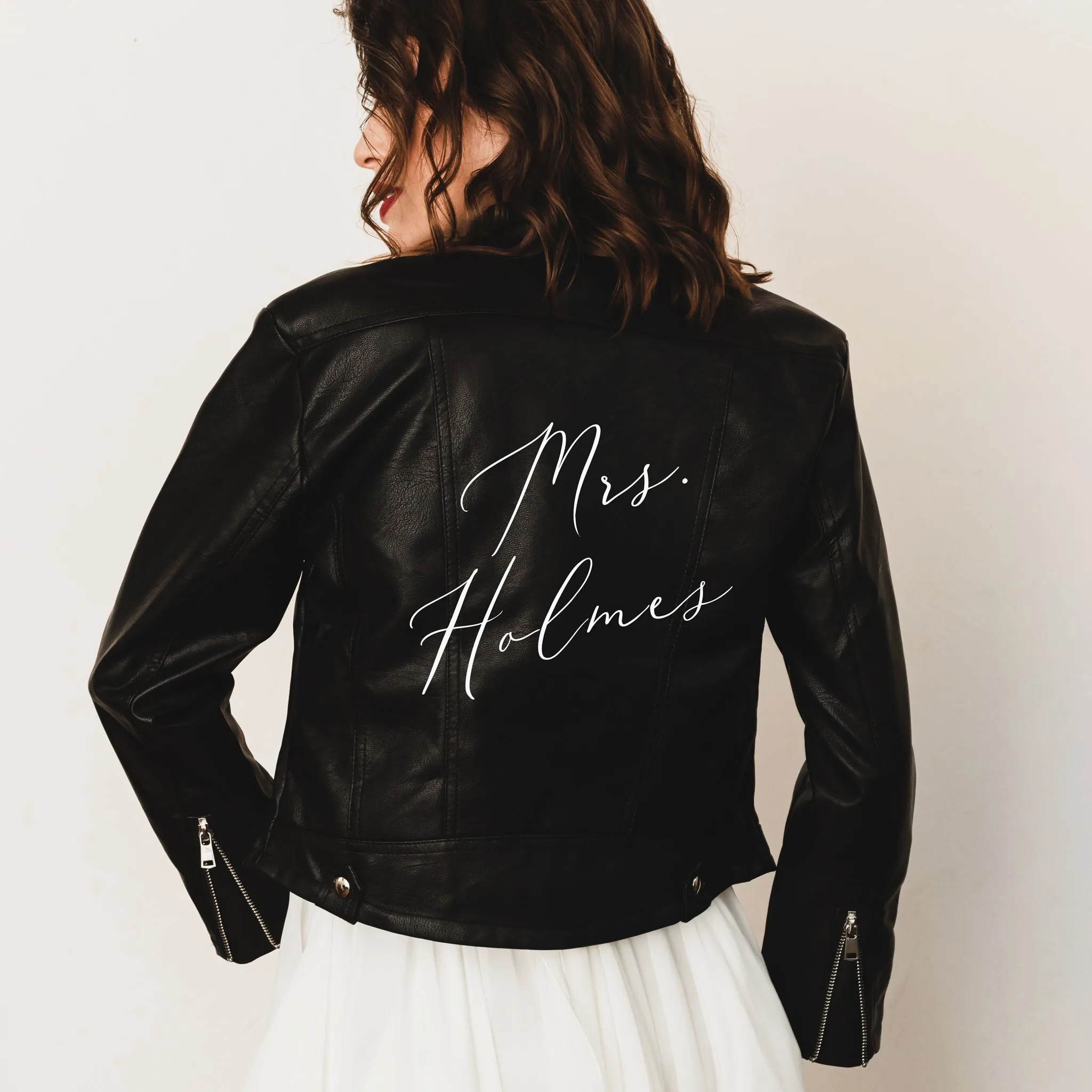 Custom Name Leather Bridal Jacket