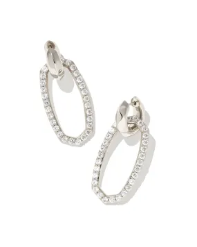 Danielle Link Earring in Rhodium White Crystal