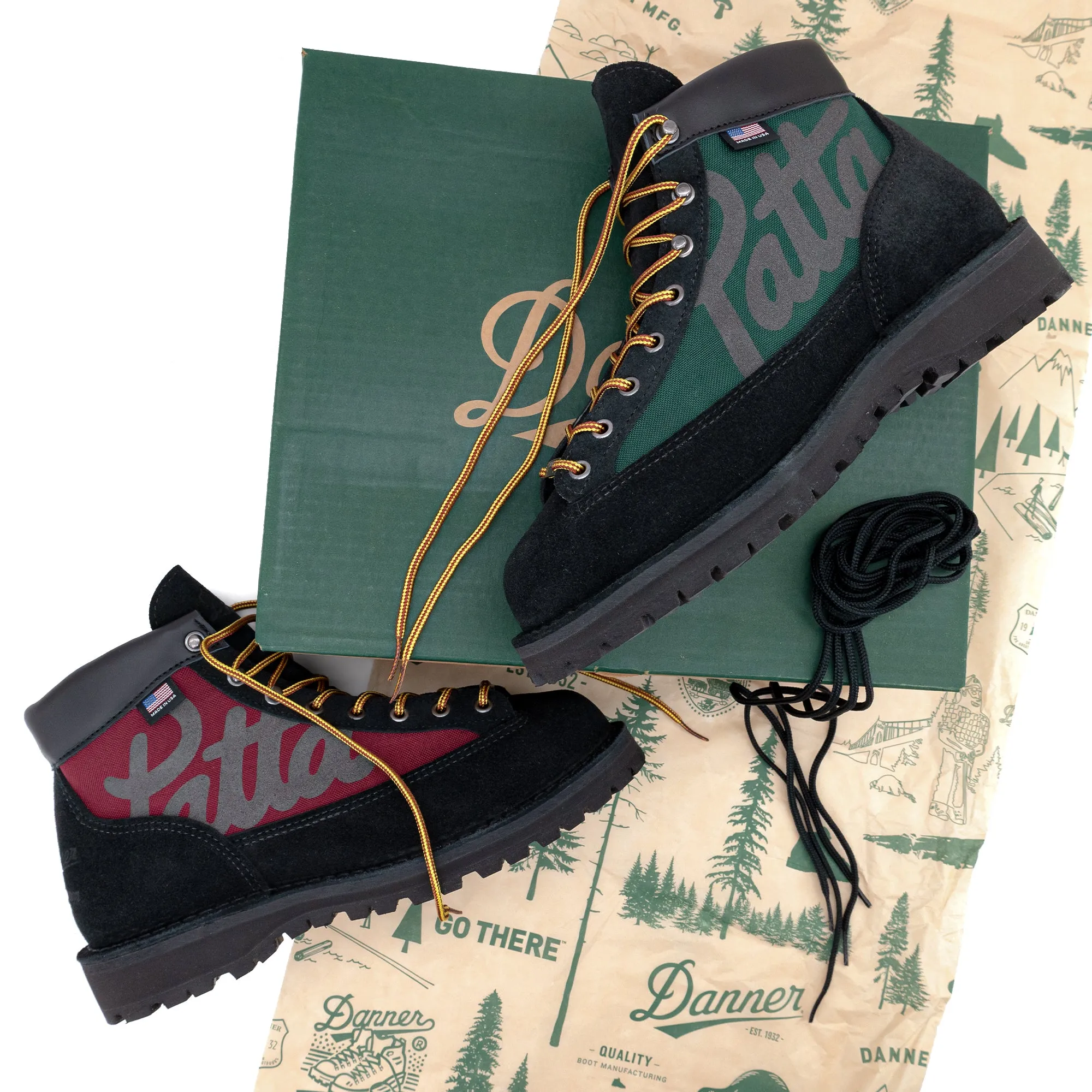 Danna x Patta Danner Light Boot Black/Red/Green