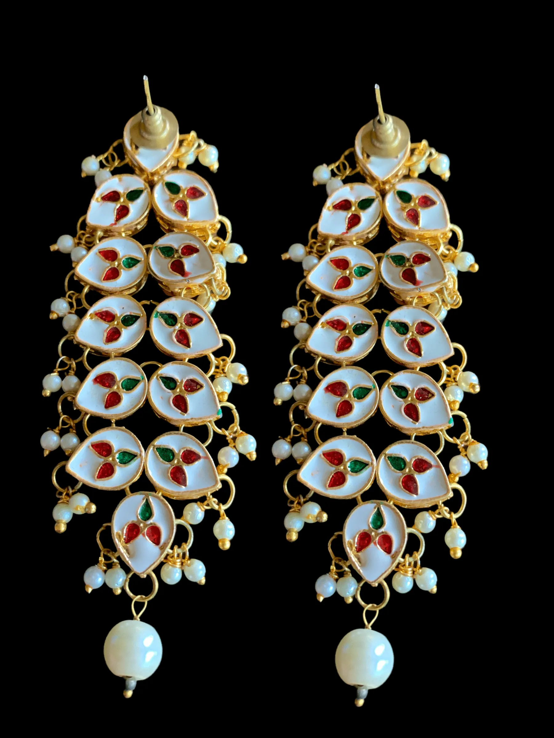 DER141  Saru  Kundan earrings (READY TO SHIP  )