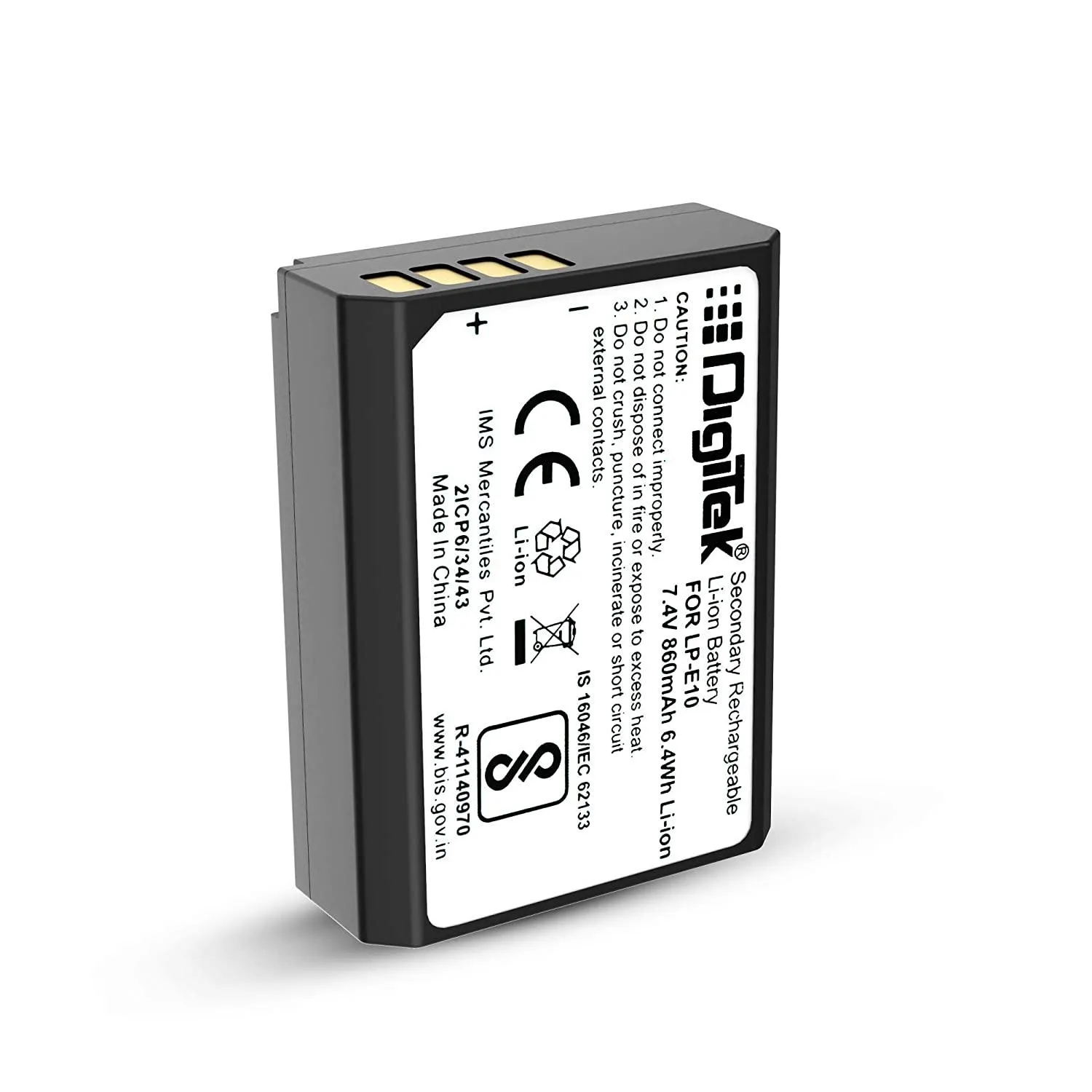 Digitek (LP E10) Lithium-ion Rechargeable Battery for DSLR Camera, Compatibility - EOS 1100D, EOS 1200D, EOS Rebel T3, EOS Rebel T5, X50 & EOS Kiss