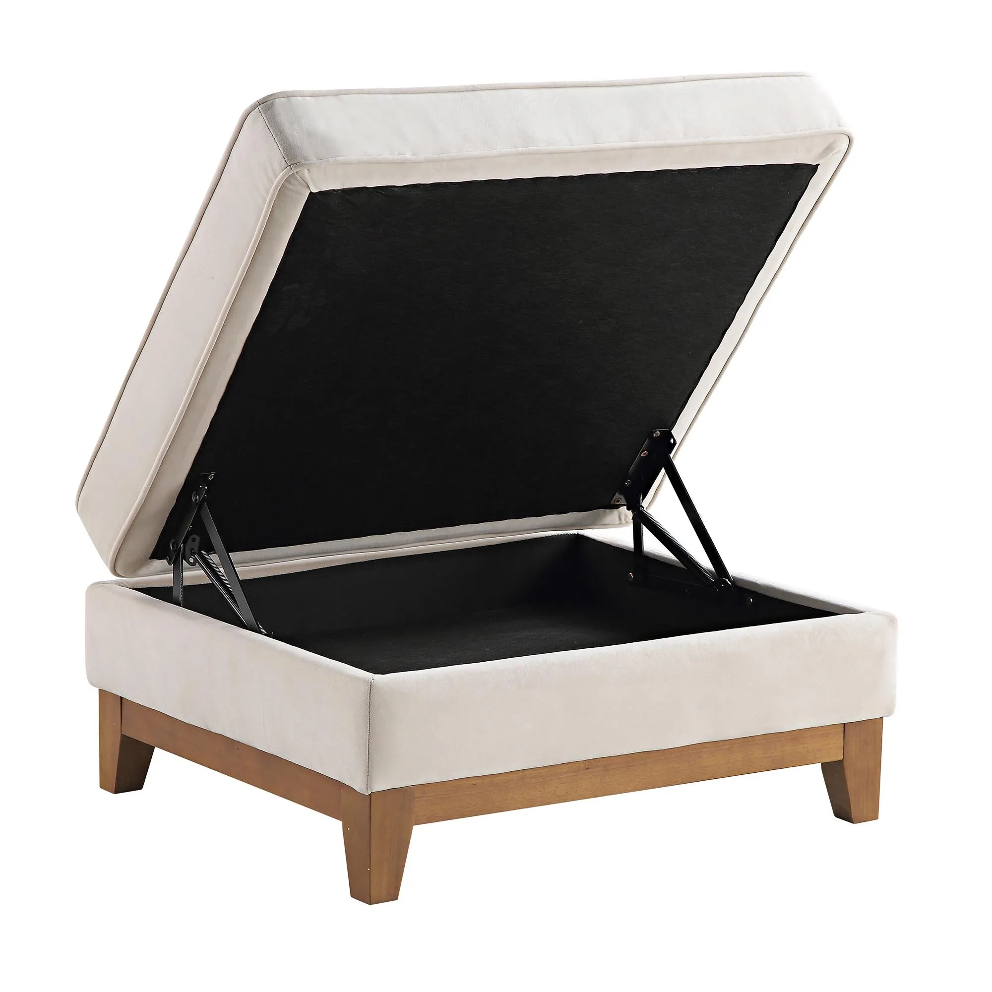 Dipley Champagne Velvet Storage Footstool