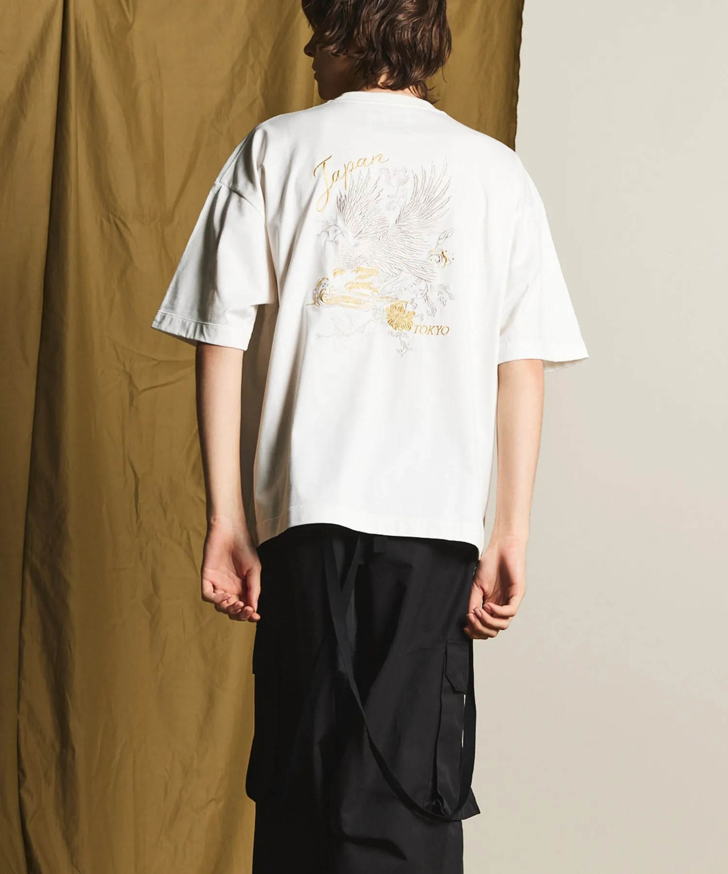 Eagle Embroidery Prime-Over Crew Neck T-shirt