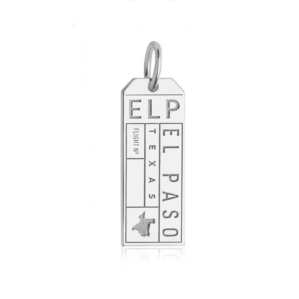 El Paso Texas USA ELP Luggage Tag Charm Silver