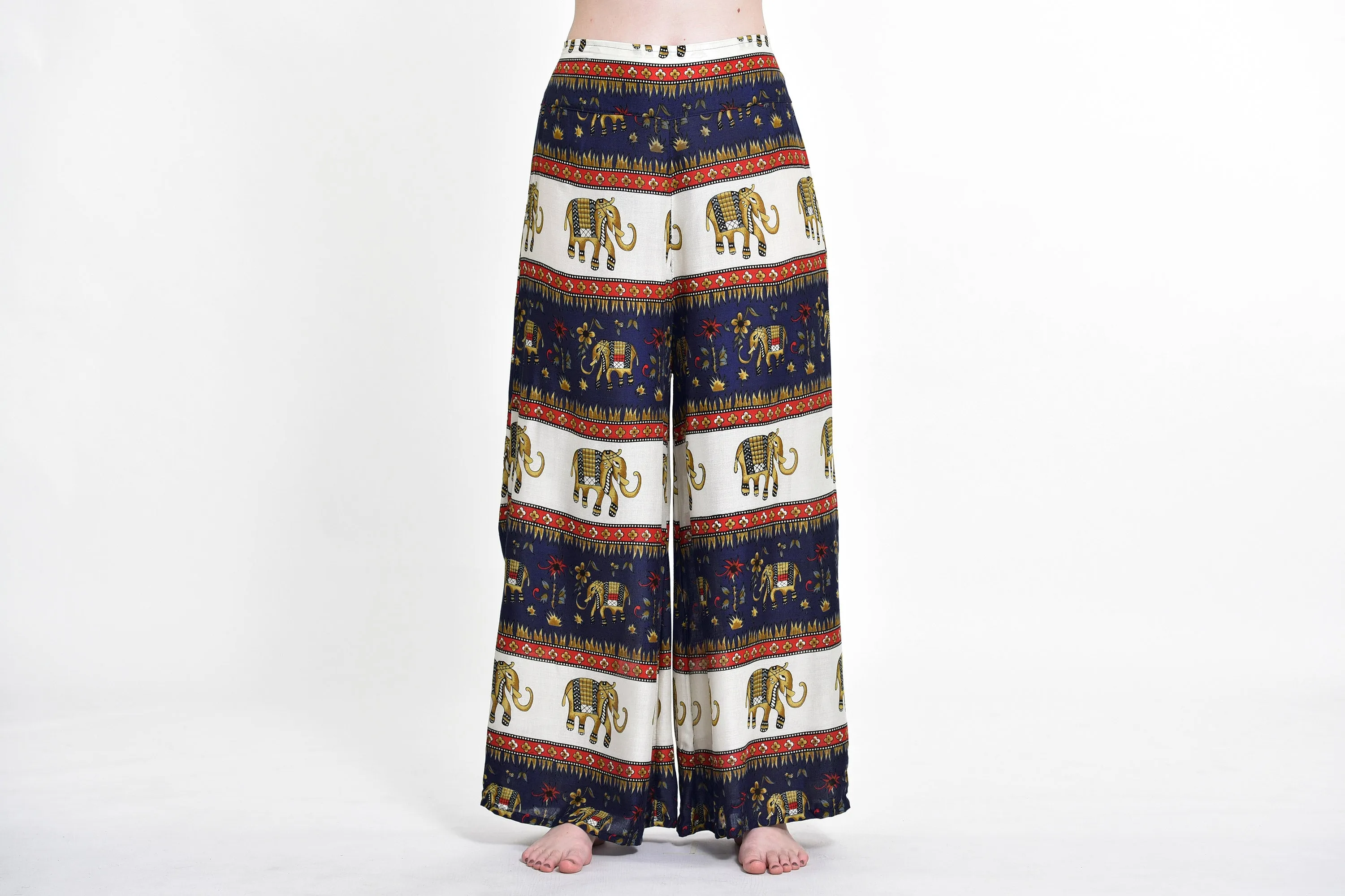 Elephant Bliss Palazzo Style Elephant Pants in Navy