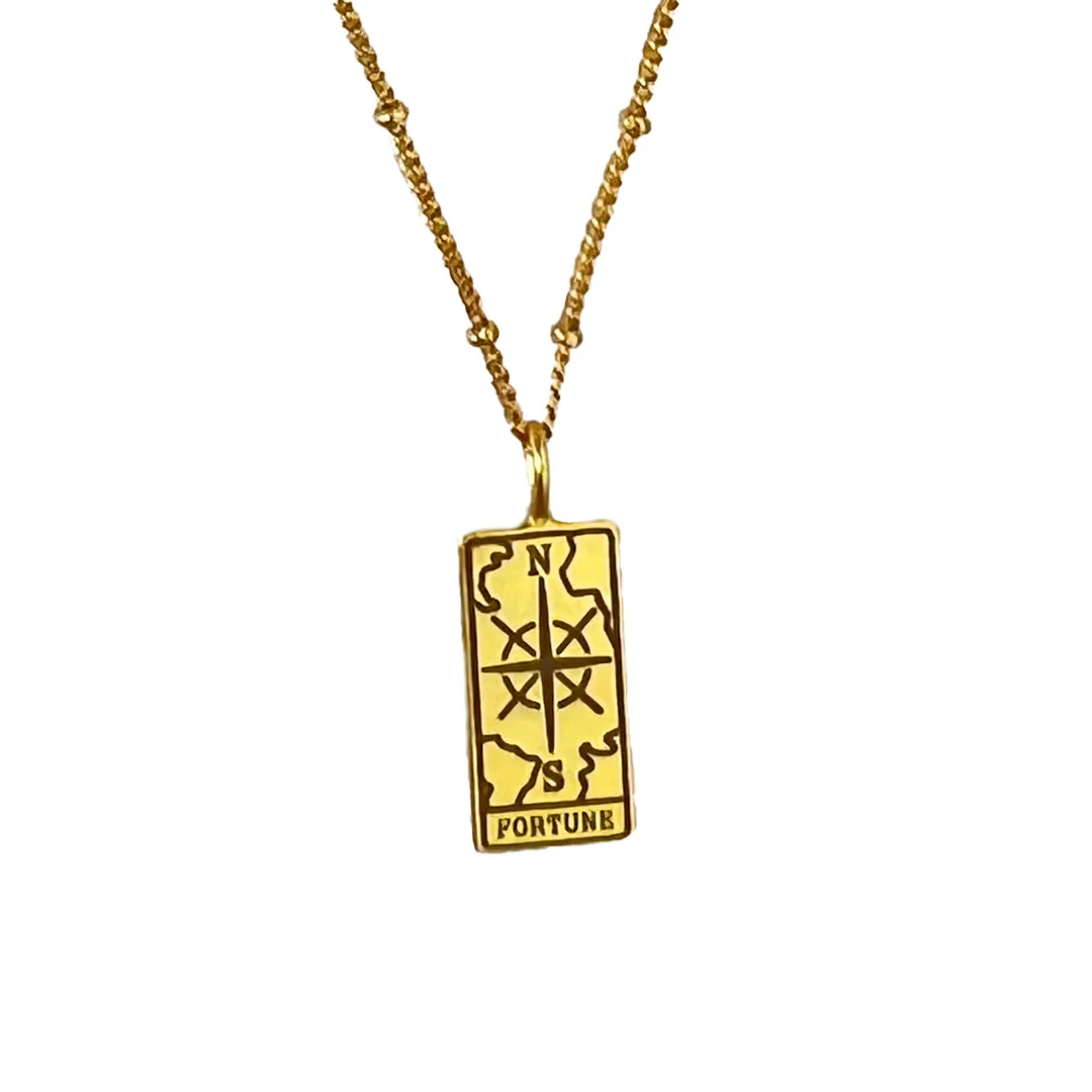 Elsa Guzman, 18K Gold Vermeil and Sterling Silver Tarot Card Necklaces