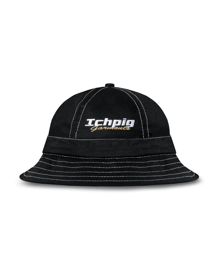 Emblem 6 Panel Bucket Hat - Black