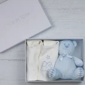 Emile et Rose 4235pb - Blue Gift Set (Bear & 2 Bibs)