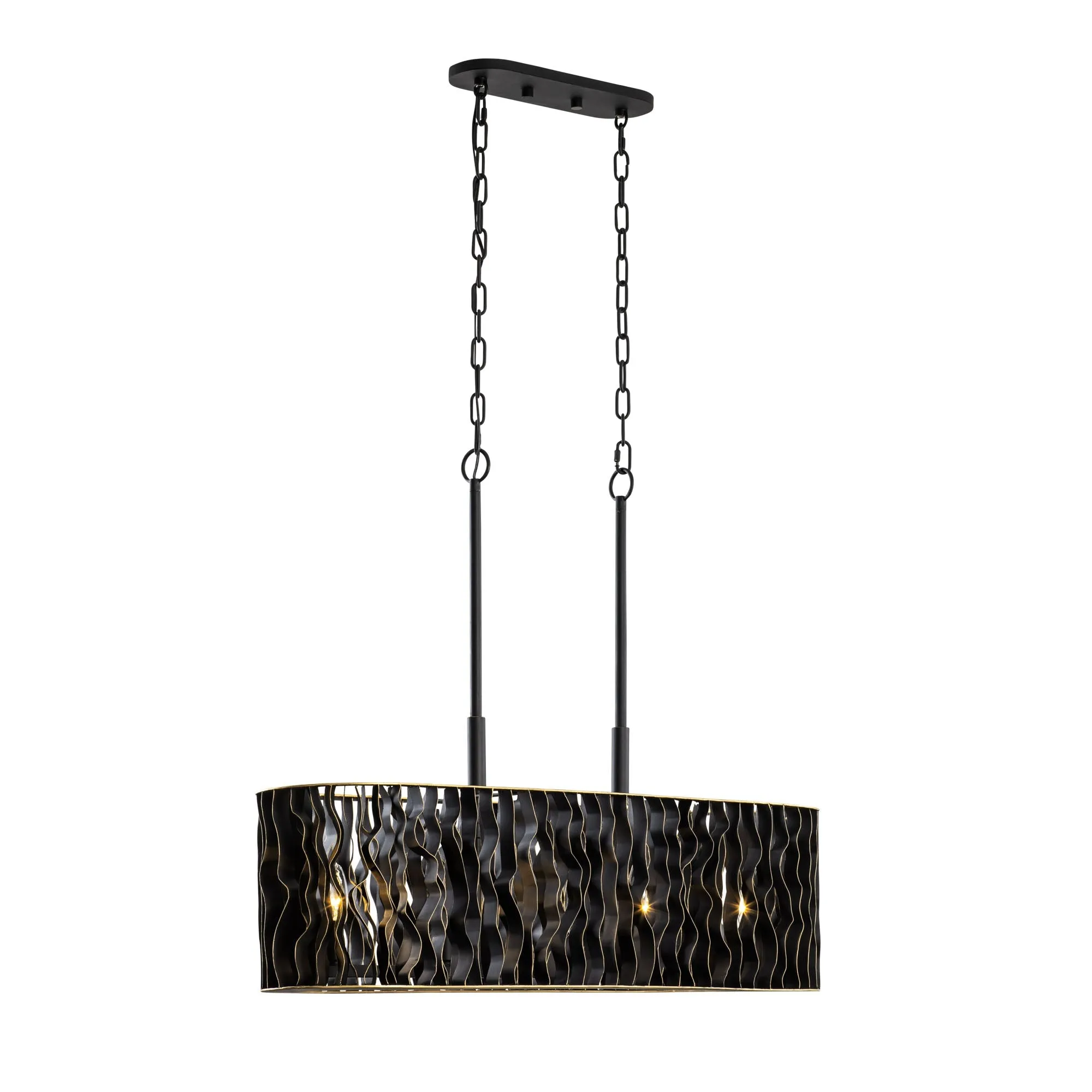 Estela 380N05MBFG 5-Light Kitchen Pendant Light - Matte Black/French Gold