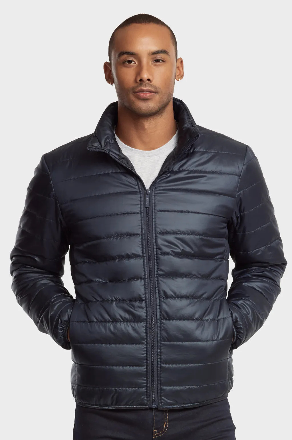 ET|TU MEN'S PUFF JACKET (MPJ200E_NAVY)