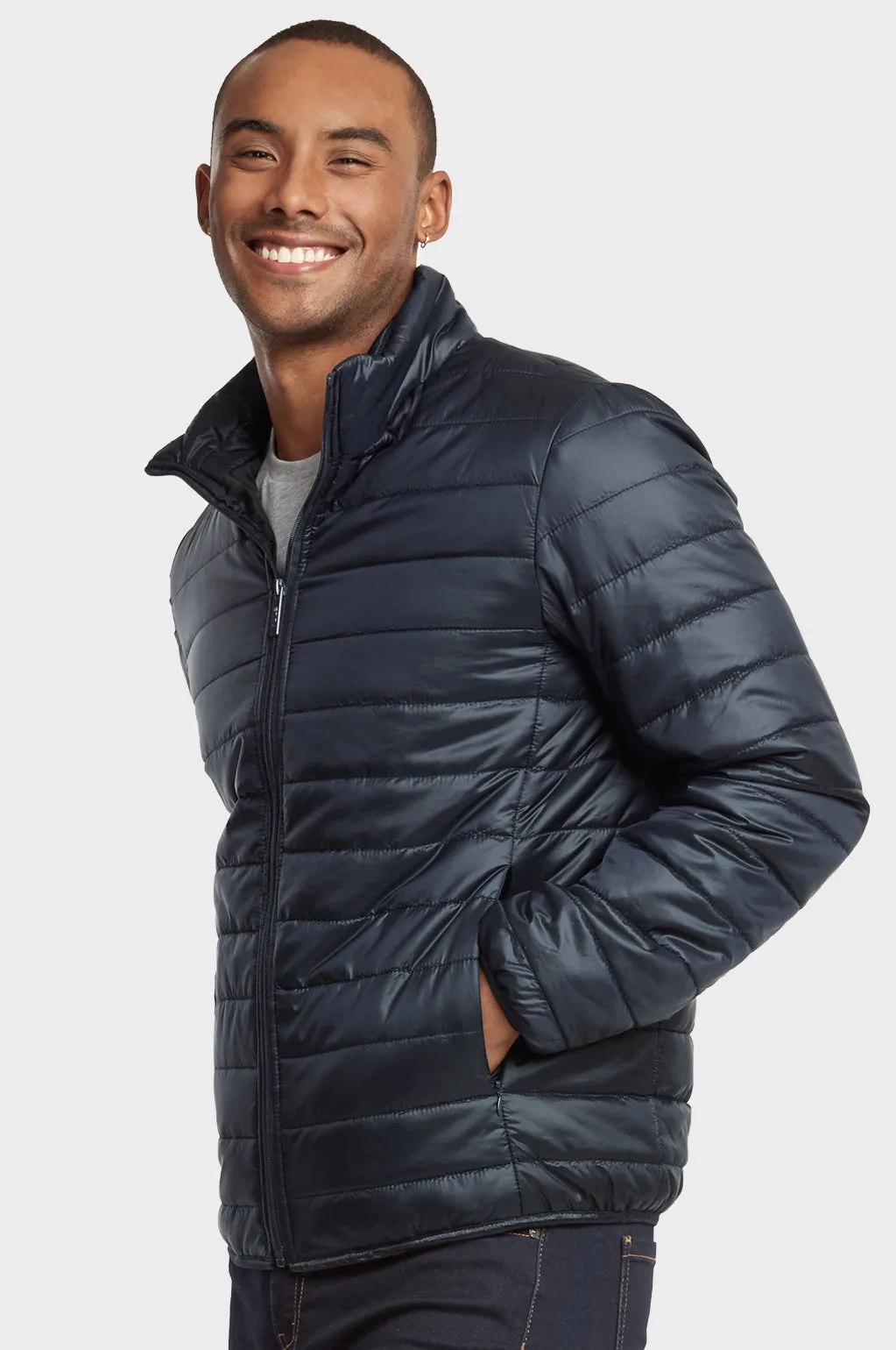 ET|TU MEN'S PUFF JACKET (MPJ200E_NAVY)