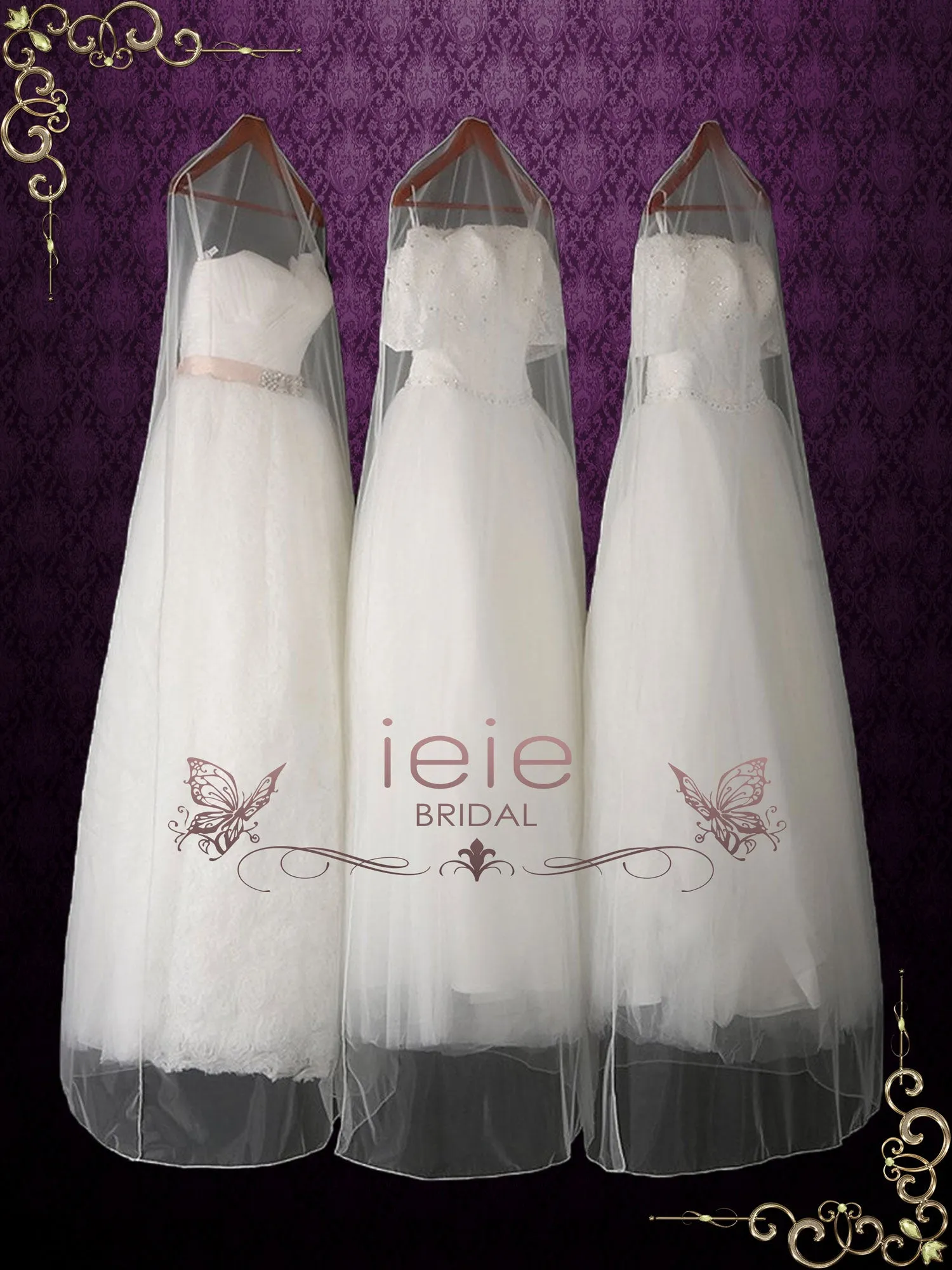 Extra Long Clear Tulle Wedding Dress Covers