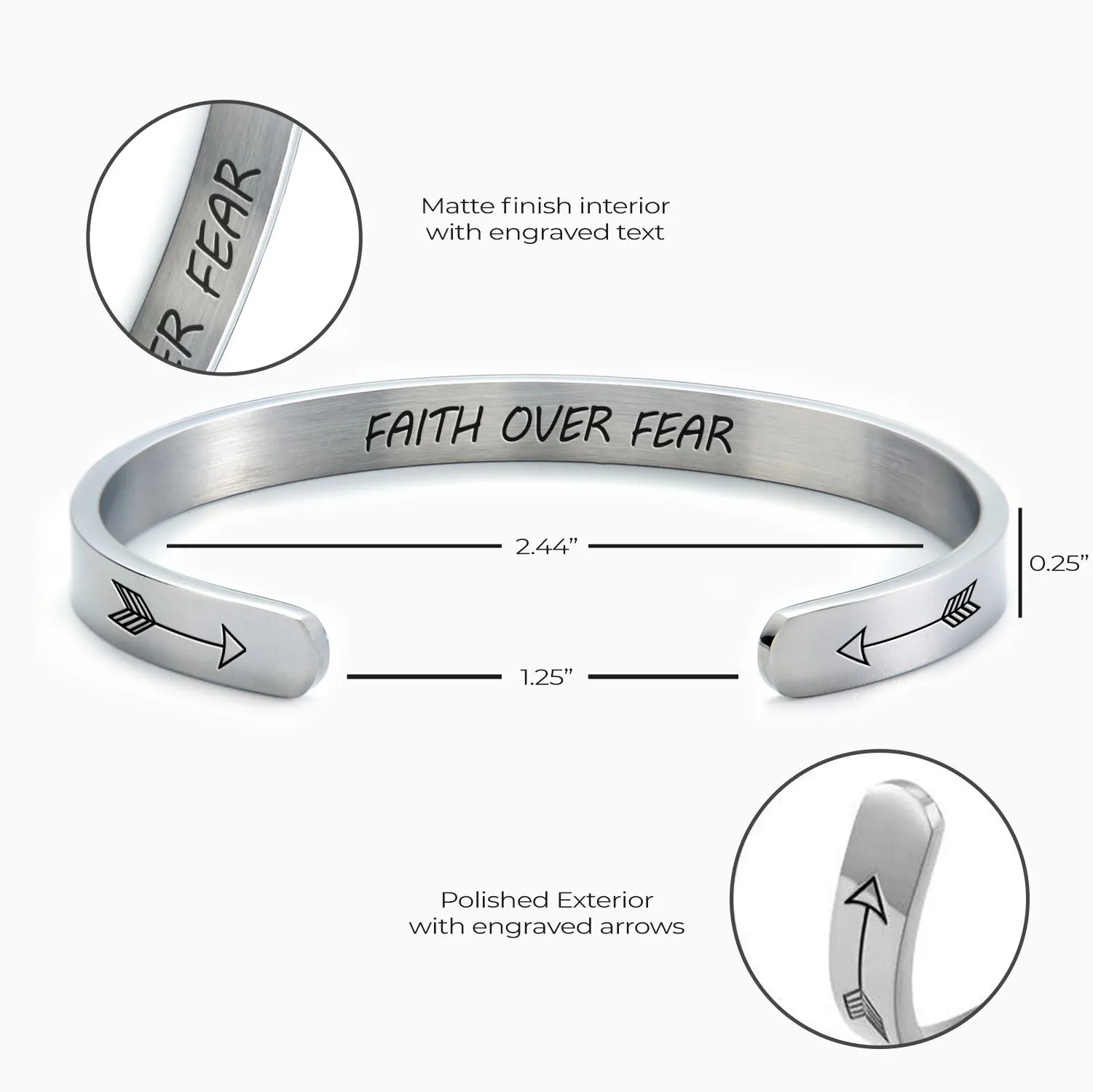 Faith Over Fear Cuff Bracelet