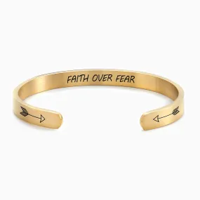 Faith Over Fear Cuff Bracelet