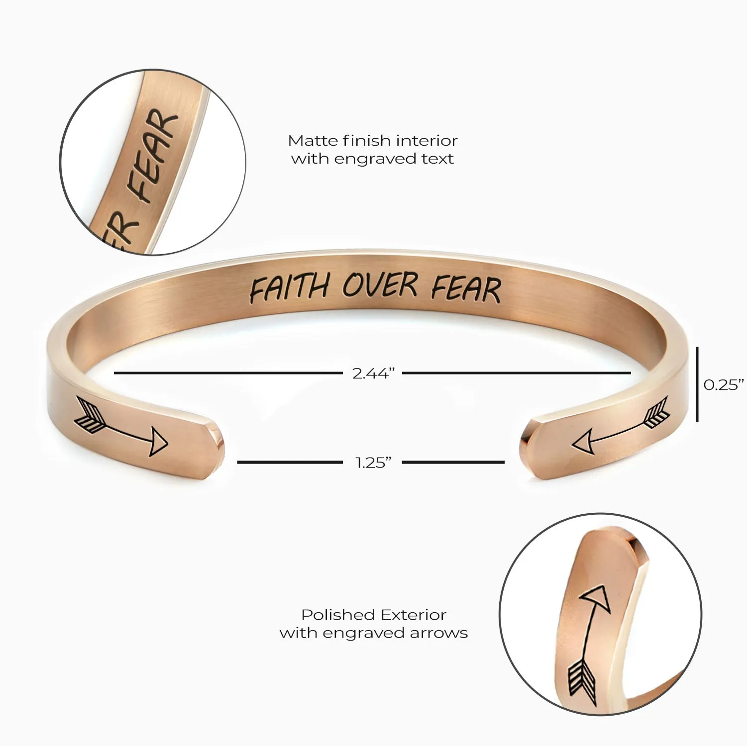 Faith Over Fear Cuff Bracelet