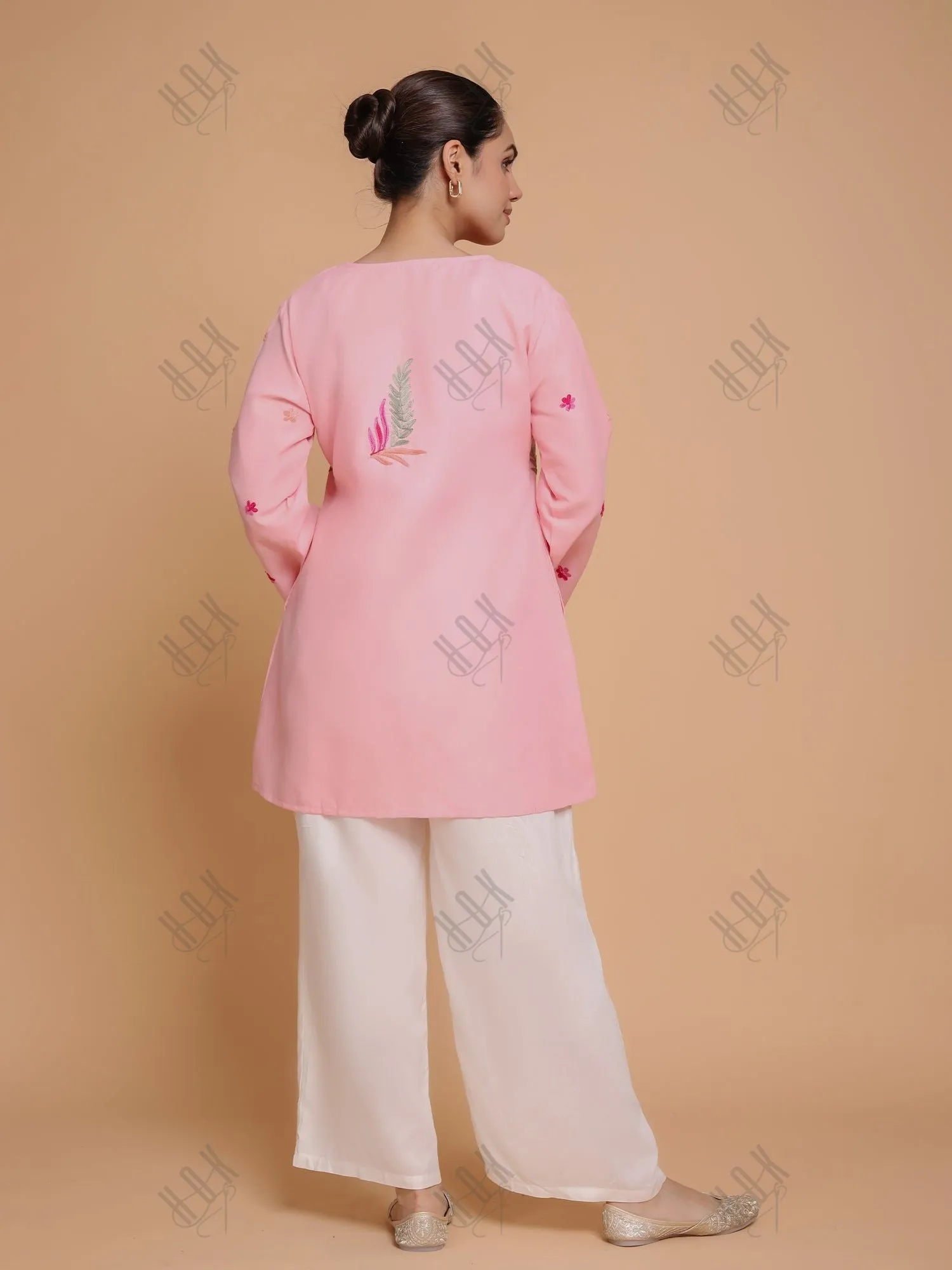 Falak Kashmiri Shirt Style - Pink