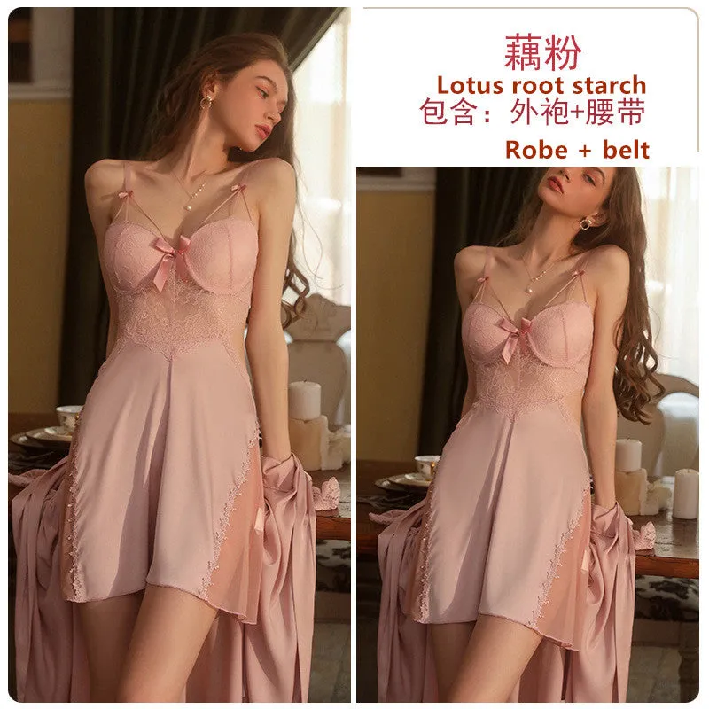 Fashion Lace Halter Nightgown 2044